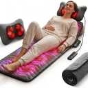 Powermat Full Body Massage Mat with Heat - Shiatsu Back Massager Pad for Bed, Chair & Recliner - Electric Vibrating Heating Pad - Whole Body Massager Mat for Pain Relief - Massage Mattress by Powerfit