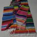 Fowecelt 4Pcs Mexican Serape Table Runner 14 x 84 Inch Hand Woven Blanket Colorful Striped Fringe Cotton Mexican Table Runner for Fiesta Themed Cinco de Mayo Wedding Party Decorations