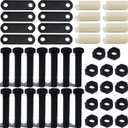 Trailer Shackle Kit,Single Trailer Axle Shackle Kit for Double Eye Spring 3,500 lbs-7,200 lbs 2 Packs (14Pcs Nuts and 14Pcs Bolts)