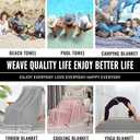 Extra Large Picnic Blanket Outdoor Turkish Beach Towel Camping Blanket ark Stadium Outside Festival Grass Hammock Grounding Rugs Lightweight Mexican Serape Floor Patio Baja Cobijas Mexicanas Para Mesa