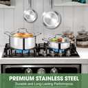 3 Ply Stainless Steel 11-Piece Cookware Set with Lids, Pots and Pans Kitchen Set, Non-Toxic, Induction, Oven, Dishwasher Safe, Professional Chef Quality