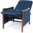 Casa Vita Mid-Century Modern Recliner - Navy Blue Fabric