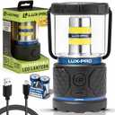 LUXPRO Rechargeable Dual-Power 1100 Lumen LED Lantern for Up to 150 Hours of Use - Camping Lantern with Built-in Power Bank - Dimmable LED Light with IPX4 Water-Resistant Rating (Camping Lantern)