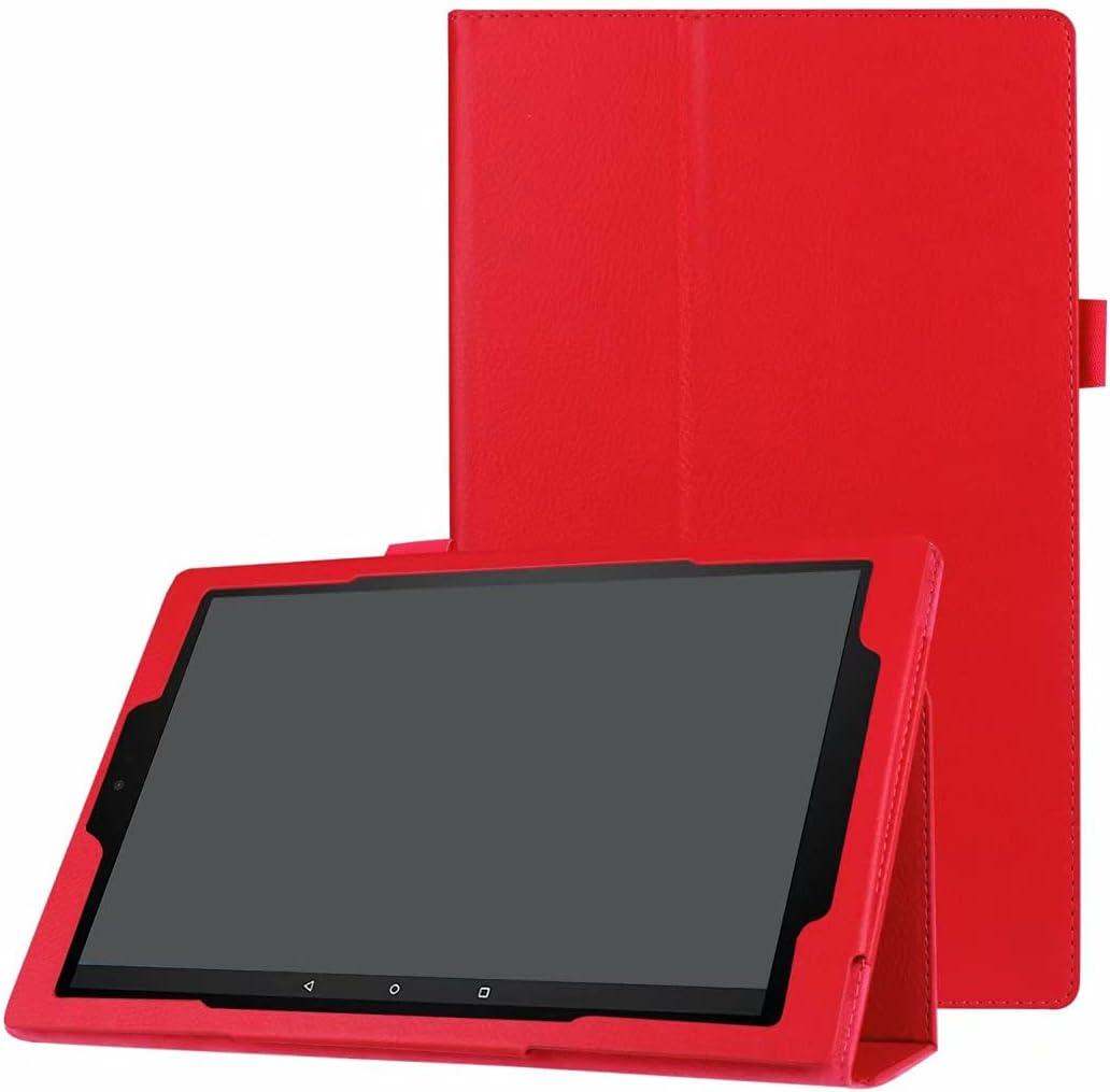 for Amazon All-New Kindle Fire HD10 7th 9th Generation Smart Cover, Ultra Slim Folio Stand Auto Sleep/Wake Up Leather Case for All New Fire HD 10 (2017 2019 Release) 10.1 inch (Red)