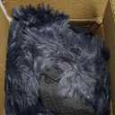 Bean Bag Cover(No Filler), Faux Fur Comfy Bean Bag Chairs for Adults, Washable Bean Bag Chair Cover, Fluffy Plush Giant Bean Bags Chairs for Teens Kids Girls, Anti-Slip, 5FT, Dark Grey