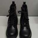 Soda FIRM - Lug Sole Combat Ankle Bootie Lace up w/Side Zipper (7.5 Wide, Black)