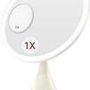 Lighted Makeup Mirror with Magnification Electric Plug in, 7X Magnifying Lighted Vanity Makeup Mirror with Led Lights (White)