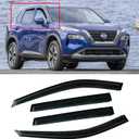 Window Visor for 2021-2025 Nissan Rogue S SV SL Platinum, Out-Channel Rain Guards Shields Vent Deflector Shade Wind Dark Smoke 2022 21 22 23, Tape-On Outside-Mount, 4PCS
