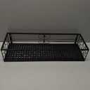 Balcony Flower Pot Stand Rack Patio Railing Shelf Plant Pots Holder Windows decorate (L, Black)