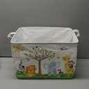 Clastyle Safari Animal Tree Baby Nursery Basket Rectangle Bedroom Forest Elephant Giraffe Shelf Basket Jungle Monkey Lion Clothes Toy Book Storage Bin