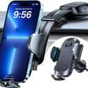 HTU Upgraded Strongest Suction Car Phone Holder Bendable Arm, Never Block View Rotatable Cellphone Mount for Dashboard Windshield Vent, Cradle Stand for iPhone 17 16 15 14 13 12 Pro Max (Black)