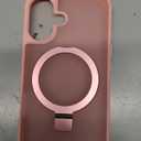Compatible with iPhone 16 Case with Invisible Magnetic O-Ring Stand Military-Grade Translucent Case for iPhone 16 6.1" [Compatible with Mag-Safe][Great Grip Feeling], Pink