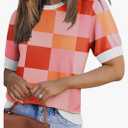 Zeagoo Women Short Sleeve Sweater Summer Crew Neck Dressy Casual Soft Knit Pullover Tops Trendy, Small