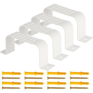4PCS Gutter Downspout Strap-3" x 4" Aluminum Alloy Leader Strap Gutter Bracket 3 X 4, White