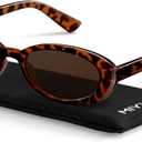 miyya Trendy Polarized Sunglasses Women, Oval Sunglasses for Women Men, Retro Sun Glasses for Women 2024, UV Protection (Tortoise/Brown)