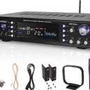 Pyle Wireless Bluetooth Home Stereo Amplifier- Hybrid Multi-Channel, 3000W Power Amplifier, Home Audio Receiver System w/ AM/FM Radio,MP3,USB, AUX, RCA, Karaoke Mic in, Rack Mount, Remote- P3301BAT.5