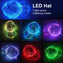 Ruconla Fiber optic cap LED hat with 7 colors luminous glowing EDC baseball hats USB Charging light up caps led crazy cap