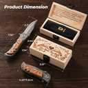 9th Pottery Anniversary Pocket Knife for Him, Engraved 3.3" EDC & Outdoor Folding Knife with Elegant Gift Box, Olive Wood Handle Personalized Keepsake for Husband, Boyfriend, Ideal for Camping, Hiking
