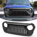 KIWI MASTER Front Grill for Jeep Gladiator JT 2018-2026 Wrangler JL Accessories Matte Black Grille Bumper Mesh (Paint-able)