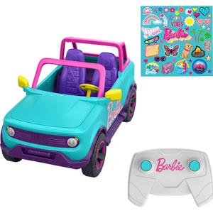 Barbie Hot Wheels RC SUV, Remote-Control Vehicle That Fits 2 Fashion Dolls & Accessories, Includes Kid-Applied Stickers for Customization