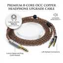 GEEKRIA Apollo Single Crystal Copper Upgrade Audio Cable Compatible with Meze Audio 99 Classics Series, 109 PRO, LIRIC 2, Strada 4.4mm to Dual 3.5mm Replacement Headphones Cord (4.9ft/1.5m)