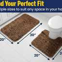 Muddy Mat Fluffy Bathroom Rugs 2 Piece Set, Soft Absorbent Microfiber Bath Mats, Non Slip, Quick Dry, Machine Washable for Floor, Tub, Shower & Toilet, Brown 20"x30" + 20"x20" U-Shaped