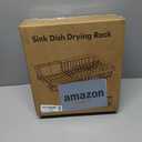 MAJALiS Expandable Stainless Steel Over The Sink Dish Drying Rack for Small Kitchen Counter Space Saving, Compact RV Plate Drainer Strainer in Black Wire Metal with Hanging Adjustable Utensil Holder