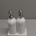 White Soap Dispenser Bathroom Set, Hand and Lotion Dispenser with Pump, Perfect for Bathroom Essentials for New Home. (Silver & White)