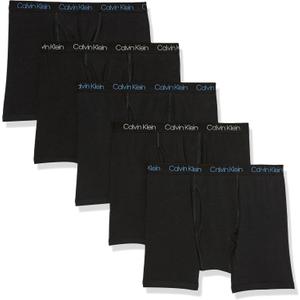 Calvin Klein Boys' Modern Cotton Boxer Briefs (5 Pack) (Large, Black/Black/Black/Black/Black)