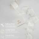MEEDEE White Velvet Ribbon 2 Inch Frayed Edge Ribbons 2 Rolls 4 Yards Crinkle Crushed Ribbons White Velvet Ribbon for Christmas Tree, Gift Wrapping, Holiday Decor, Wedding Favors