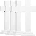 Bucherry 4 Pack 7.87 Inch Wood Crosses with Stand, Wooden Crosses Easter Cross Tabletop Decor Religious Christian Gift Baptism Centerpiece for Table Craft Wedding Church Sunday First Communion (White)