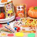 Epakh 192 Pcs Fall Thanksgiving Party Favors Classroom Gifts Friendsgiving Goodie Bags Carnival Day Prizes Pumpkin Turkey Pencils Notepads Stamps Bulk for Autumn Themed Stationery Rewards Set (Fall)
