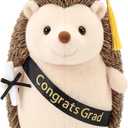 Hollowfly 2026 Graduation Gifts Plush Hedgehog 11.8 In Stuffed Animal with Cap Diploma Congrats Grad Sash Cute Hedgehog Graduation Plushies Plush Toy Doll for Class of 2026 Students Boys Girls (Black)