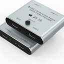 Bi Directional 8K USB C Switcher USB C Switch 2 in 1 Out / 1 in 2 Out - Type C KVM Switch Splitter for 8K@60Hz/4K@120Hz Video Transfer + 100W Charging + 10Gbps Data, with Power Cable