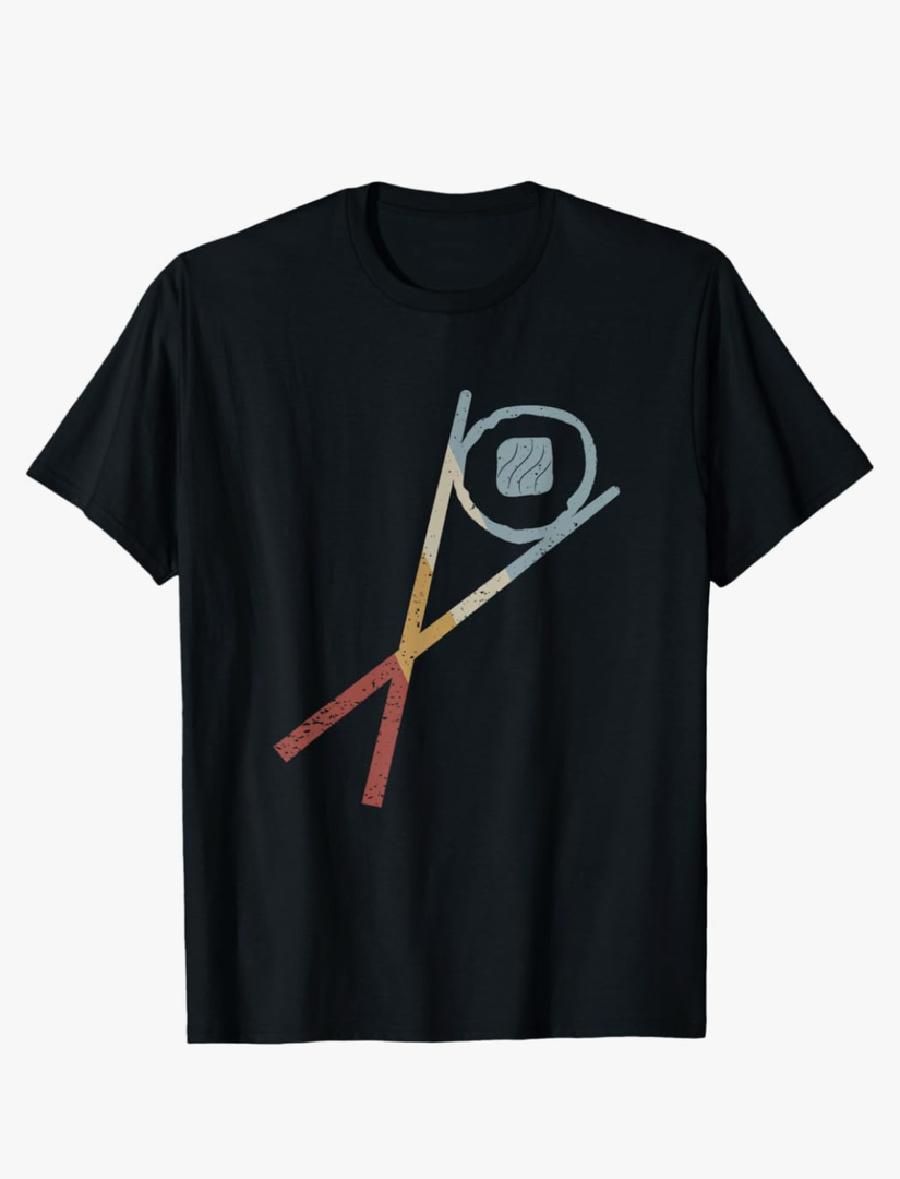 Sushi Sticks Sake Maki Retro Style Vintage T-Shirt, size M