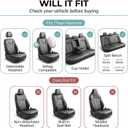 Automotive Seat Covers Beige Black Universal Fit Seat Cover Combo Set with Steering Wheel Cover and Seat Belt Pad (Airbag Compatible and Split Bench)