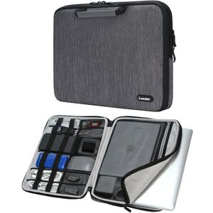 iCozzier 15-15.6 Inch Handle Electronic Accessories Strap Laptop Sleeve Case Bag Protective Bag for 15" MacBook Air/MacBook Pro/Pro Retina Sleeve  Grey (Dark Gray)