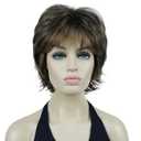 Lydell Short Layered Shaggy Wavy Full Synthetic Wigs (RM73 Brown mix)
