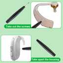 Hearing Aid Cleaning Kit Supplies for Oticon/Phonak/Starkey, Earring Aids Amplifier Cleaner Case Hard Pocket Size Tools, Earing Brushes Kits Accessories in Ear Monitor, Earbuds/Headphones Brushs