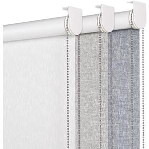 Persilux 100% Blackout Roller Shades for Windows (33''W x 72''H, Grey) Striped Jacquard Thermal Insulated Fabric UV Protection Privacy Window Shades for Patio Door, Easy to Install