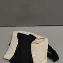 Canvas Tote Bag with Zipper & Inner Pocket, Reusable Grocery Shopping Bags, Fashionable Tote Bag ([A0] Off White / Black)