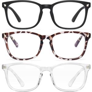 CCVOO Reading Glasses for Women/Men, Eyeglasses, Blue Light Readers for Women/Men, Computer Eye Glasses, Cheaters (C 3 Pack Mix, 2.5x)