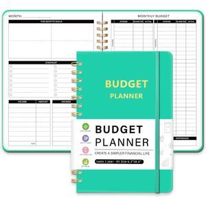 Undated Monthly Budget Planner - 12 Month Budget Book With Expense & Bill Tracker, Money Budgeting Notebook To Effectively Manage Your Finances - Turquoise