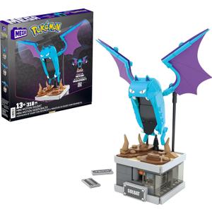 MEGA Pokmon Building Toys Set Mini Motion Golbat with 313 Pieces, Wing Flapping Motion, 5 Inches Tall, for Adult Collectors