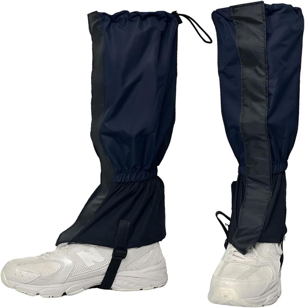 1 Pairs Gators for Hiking Boots,Adjustable Leg Gaiters for Women and Men Boots, Waterproof and Breathable Trail Gaiters for Hiking, Snow and Garden Weeding (Style B-Navy Blue)