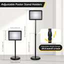 Dyna-Living Sign Stands for Display 8.5 x 11 Inch, 8 Packs Adjustable Sign Holder Stands, Pedestal Sign Holder with Heavy Duty Base for Sign Standing Display, 360 Rotation Floor Standing Sign Holder