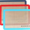 Silicone Baking Mat Set of 3 Non-Stick Baking Sheet for Oven Pan Liner Reusable Parchment Paper Half Sheet Large Silicone Bakeware Mat for Cookie Bread, Cooking Supplies Kitchen Accessories ((16.5'' x 11.6'') 3 Half Sheet)