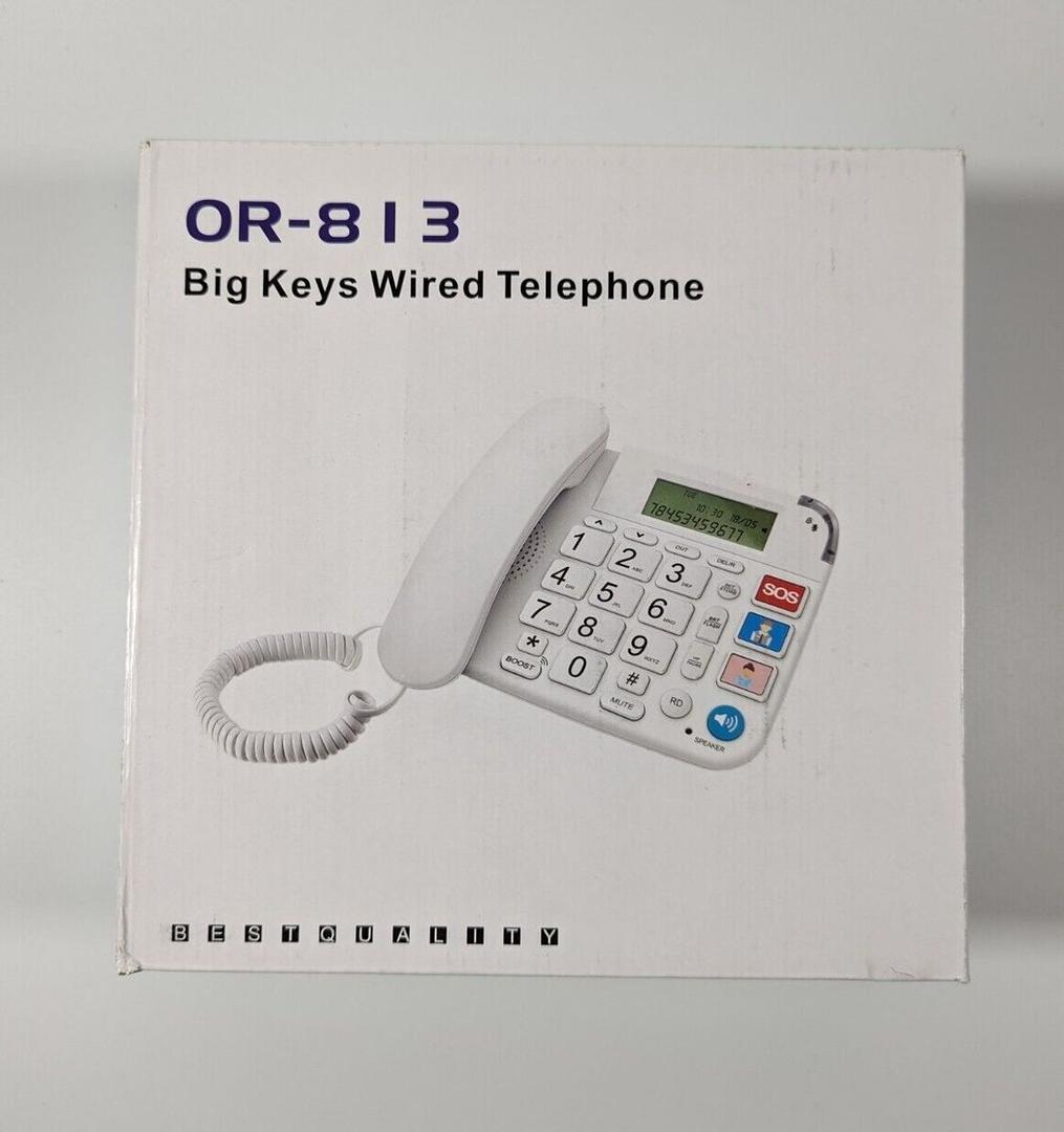 Big Keys Wired Telephone OR-813 - Hearing & Visually Impaired, Idea For Elderly