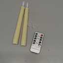 Homemory 2 PCS Flameless Taper Candles with Remote and Timer, 9.6 inch Ivory LED Candle Sticks Battery Operated, Dripless Real Wax Window Candles with 3D Flickering Flame for Fireplace Christmas