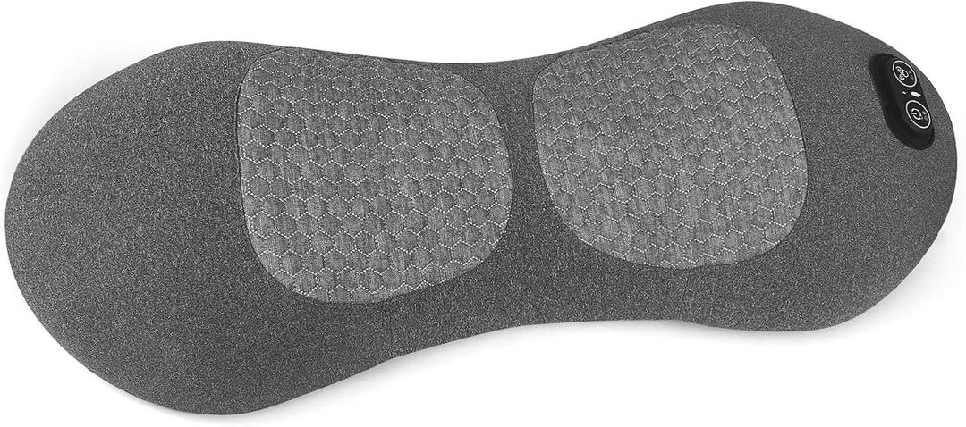 Smooth Triple Fusion Back Massager, Spine 3-in-1 Electric Lumbar Massager Support Pillow with Heat, Vibration &Airbag Traction, Lumbar Pillow for Lower Back Tension Relief, Deep Tissue